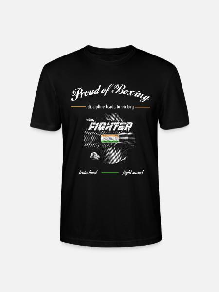 Proud of Boxing FIGHTER India - Stanley/Stella CRAFTER Unisex Organic T-Shirt - black