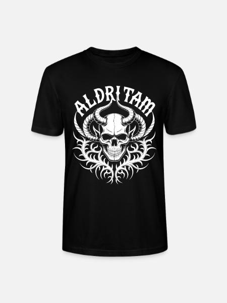 Flame Skull Tribal Horn - Stanley/Stella CRAFTER Unisex Organic T-Shirt - black