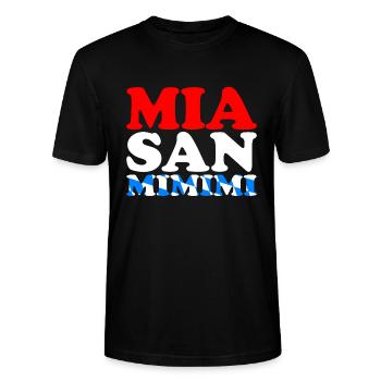 Mia San Mimimi Anti Bayern Humor Geschenk - Stanley/Stella Unisex Bio-T-Shirt CRAFTER - Schwarz - Vorne - Alina (178cm) & Michal (187cm)