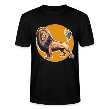 T-shirt Lion. Motif animal. - T-shirt bio CRAFTER Stanley Stella Unisexe - noir - Devant - Alina (178cm) & Michal (187cm)