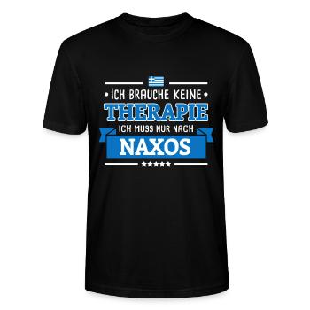 NAXOS THERAPIE GRIECHENLAND URLAUB GESCHENK - Stanley/Stella Unisex Bio-T-Shirt CRAFTER - Schwarz - Vorne - Alina (178cm) & Michal (187cm)