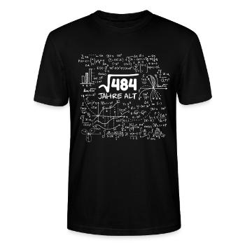 WURZEL 484 = 22 JAHRE MATHE GEBURTSTAG GESCHENK - Stanley/Stella Unisex Bio-T-Shirt CRAFTER - Schwarz - Vorne - Alina (178cm) & Michal (187cm)