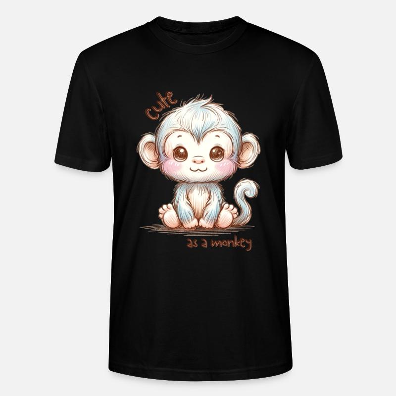 Mignon comme un singe - Singe mignon, Singe mignon - T-shirt bio CRAFTER Stanley Stella Unisexe - noir