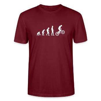trail vélo chemise cadeau vélo évolution radfa - T-shirt bio CRAFTER Stanley Stella Unisexe - bordeaux - Devant - Alina (178cm) & Michal (187cm)