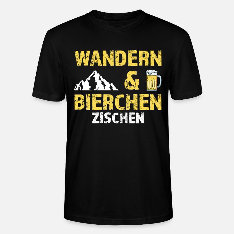 Wandern Bier Wanderer Geschenk - Stanley/Stella Unisex Bio-T-Shirt CRAFTER - Schwarz