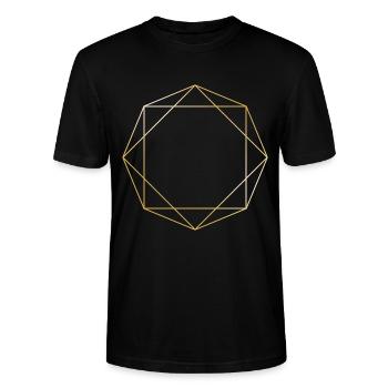 Symbols shapes gift octagon triangle gold line - Stanley/Stella CRAFTER Unisex Organic T-Shirt - black - Front - Alina (178cm) & Michal (187cm)