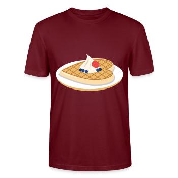 Gaufres petit déjeuner cadeau crème bonbons aux baies - T-shirt bio CRAFTER Stanley Stella Unisexe - bordeaux - Devant - Alina (178cm) & Michal (187cm)