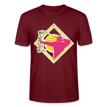 Bogenschütze - Stanley/Stella Unisex Bio-T-Shirt CRAFTER - Burgunderrot - Vorne - Alina (178cm) & Michal (187cm)