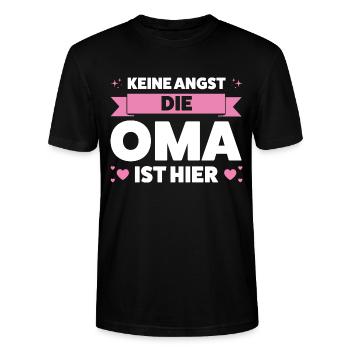 Oma Großmutter Großmütter Geschenk - Stanley/Stella Unisex Bio-T-Shirt CRAFTER - Schwarz - Vorne - Alina (178cm) & Michal (187cm)