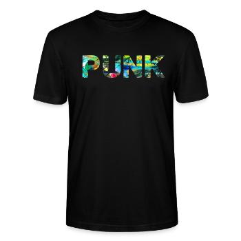 punk,punker,graffti,bunte schrift,typo - Stanley/Stella Unisex Bio-T-Shirt CRAFTER - Schwarz - Vorne - Alina (178cm) & Michal (187cm)