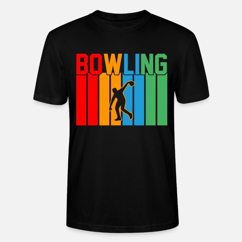 Bowling Retro Design Bowling Geschenk - Stanley/Stella Unisex Bio-T-Shirt CRAFTER - Schwarz