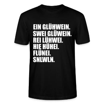 Glühwein Weihnachten Besoffen - Stanley/Stella Unisex Bio-T-Shirt CRAFTER - Schwarz - Vorne - Alina (178cm) & Michal (187cm)