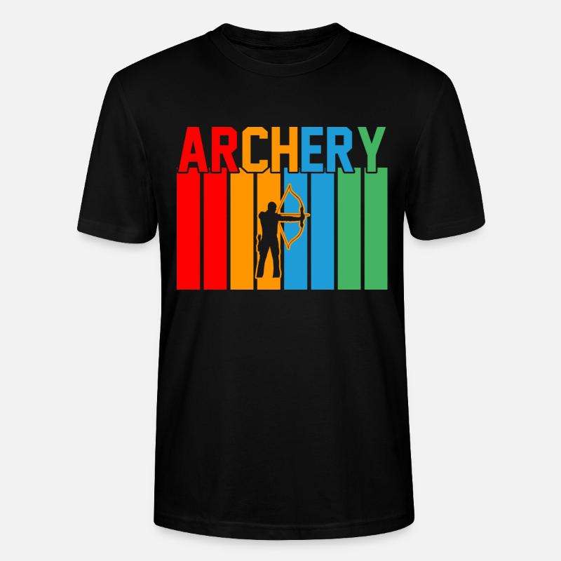 Bogenschießen Retro-Design Bogenschießen Geschenk - Stanley/Stella Unisex Bio-T-Shirt CRAFTER - Schwarz