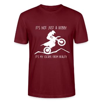 it's not just a hobby motocross passion - Stanley/Stella CRAFTER Unisex Organic T-Shirt - burgundy - Front - Alina (178cm) & Michal (187cm)