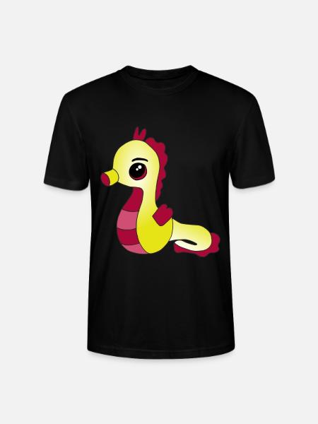 Knuffiges Seepferdchen - Stanley/Stella Unisex Bio-T-Shirt CRAFTER - Schwarz