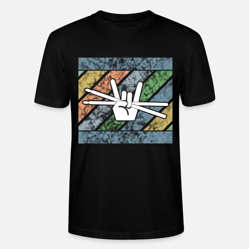 Drummer Drumsticks Schlagzeug Design - Stanley/Stella Unisex Bio-T-Shirt CRAFTER - Schwarz