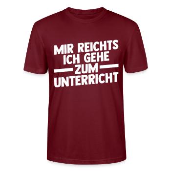 Lehrer Beruf Schullehrer Geschenk - Stanley/Stella Unisex Bio-T-Shirt CRAFTER - Burgunderrot - Vorne - Alina (178cm) & Michal (187cm)