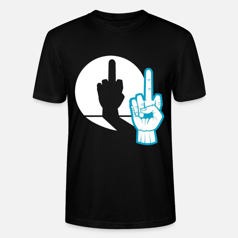 Schattenspiel Mittelfinger provokation Geschenk - Stanley/Stella Unisex Bio-T-Shirt CRAFTER - Schwarz