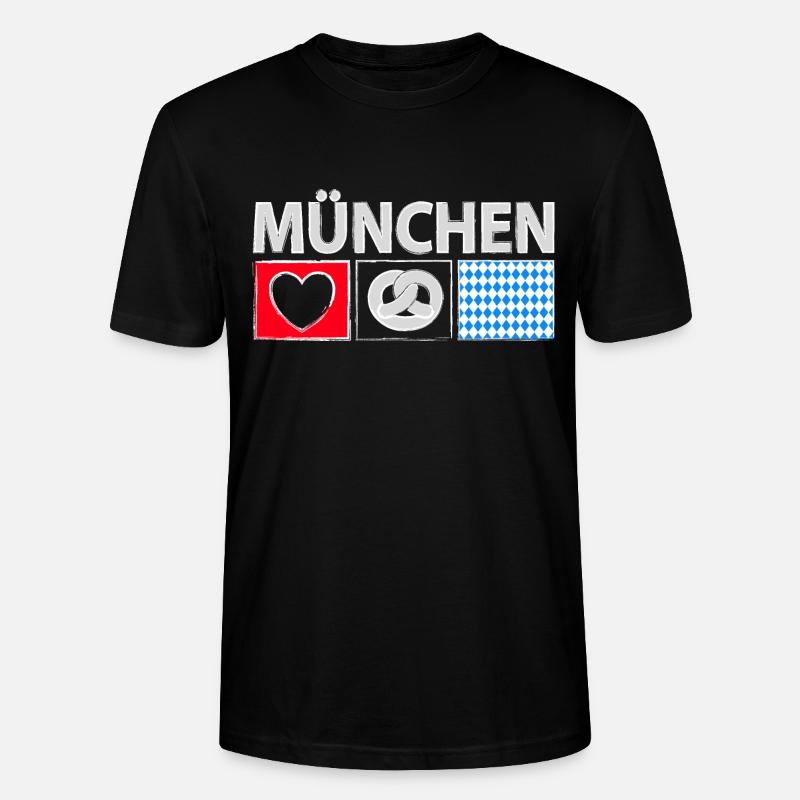 München mit Herz - Stanley/Stella Unisex Bio-T-Shirt CRAFTER - Schwarz