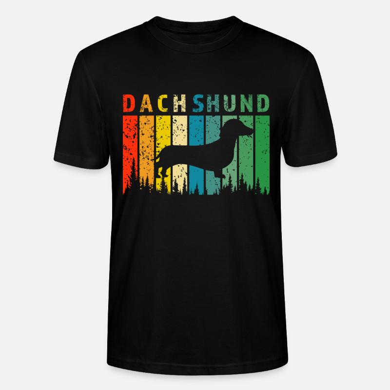 Dackel Retro-Design Dackel Geschenk - Stanley/Stella Unisex Bio-T-Shirt CRAFTER - Schwarz