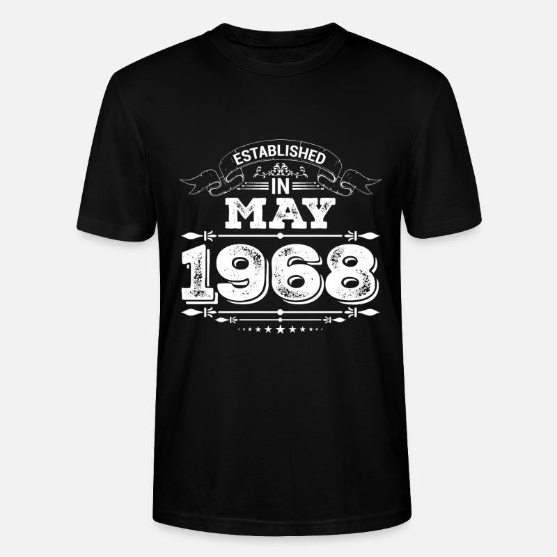 Fondée mai 1968 - T-shirt bio CRAFTER Stanley Stella Unisexe - noir
