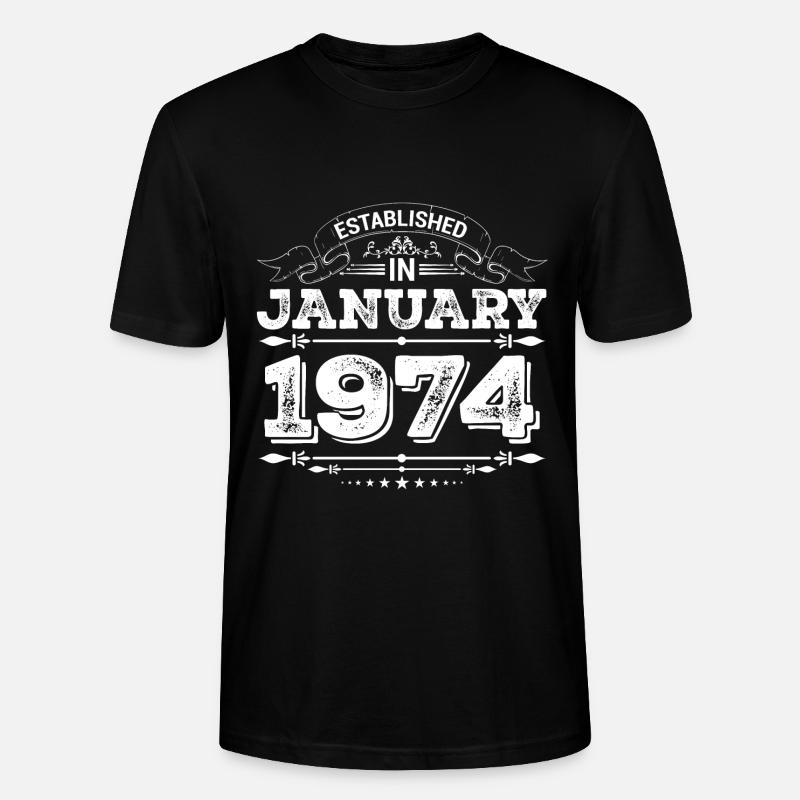 Established in January 1974 - Stanley/Stella Unisex Bio-T-Shirt CRAFTER - Schwarz