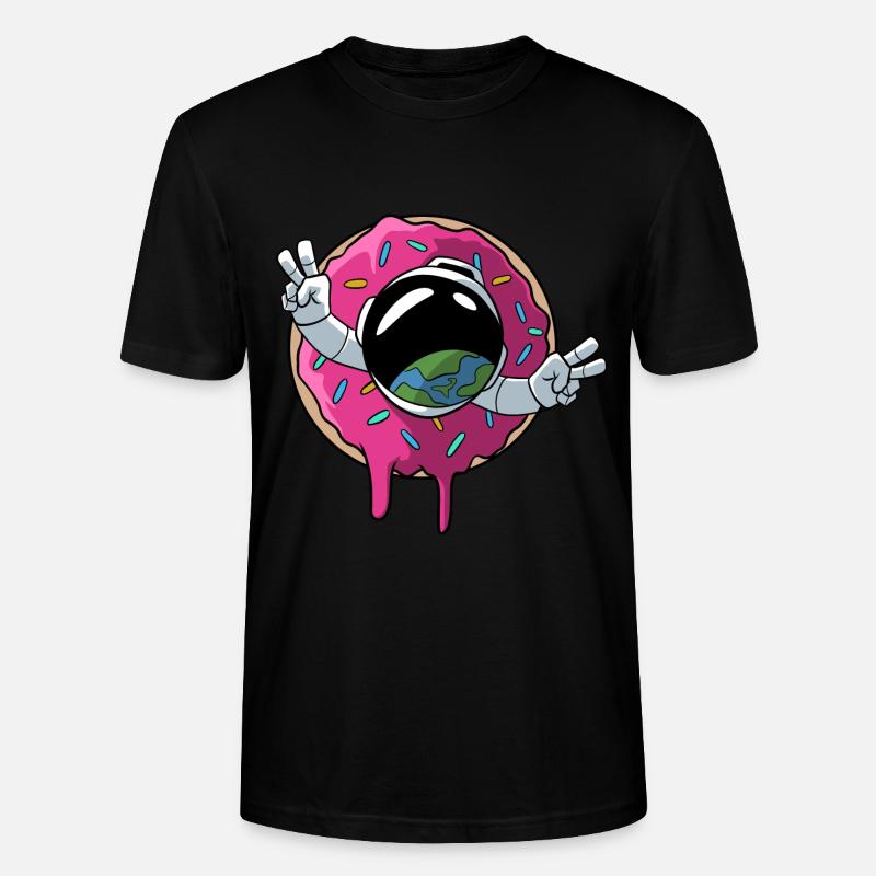 Astronaut schwebt durch einen Donut - Stanley/Stella Unisex Bio-T-Shirt CRAFTER - Schwarz