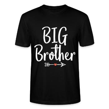big brother big brother gift - Stanley/Stella CRAFTER Unisex Organic T-Shirt - black - Front - Alina (178cm) & Michal (187cm)