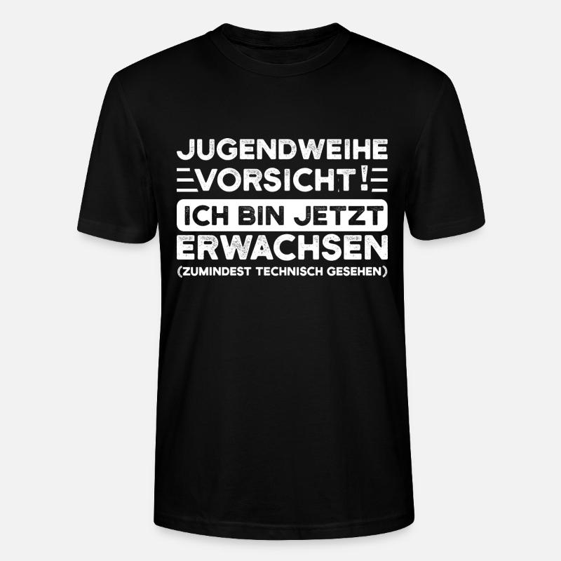 Jugendweihe Jugend Jugendfeier Geschenk - Stanley/Stella Unisex Bio-T-Shirt CRAFTER - Schwarz