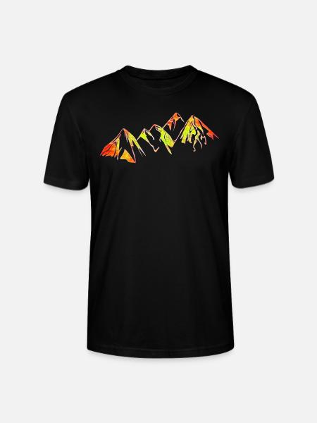 Bunte Bergkette - Stanley/Stella Unisex Bio-T-Shirt CRAFTER - Schwarz
