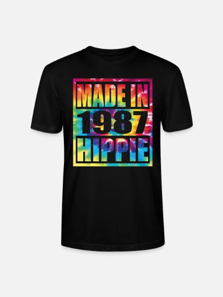 Hippie Birthday 1987 - Stanley/Stella CRAFTER Unisex Organic T-Shirt - black