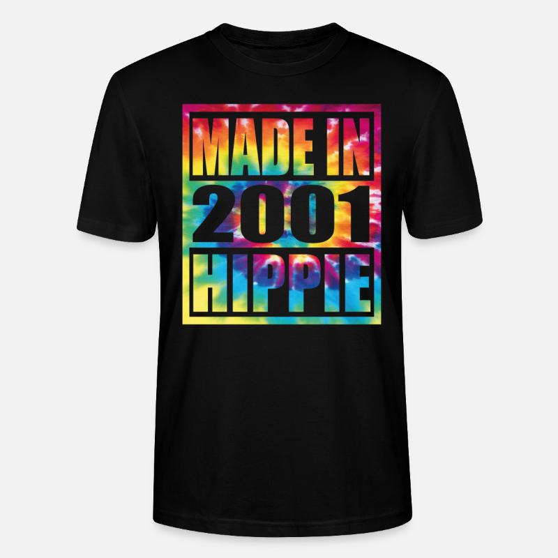 Anniversaire hippie 2001 - T-shirt bio CRAFTER Stanley Stella Unisexe - noir