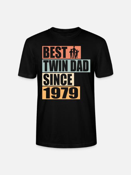 Zwillinge Vater Zwillingsvater seit 1979 - Stanley/Stella Unisex Bio-T-Shirt CRAFTER - Schwarz