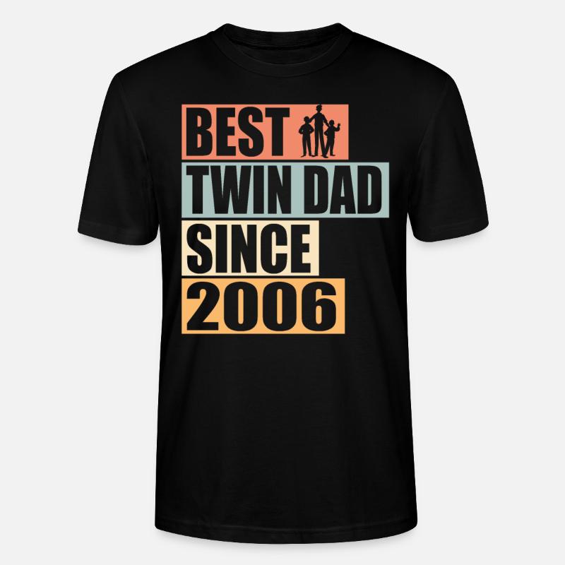 Zwillinge Vater Zwillingsvater seit 2006 - Stanley/Stella Unisex Bio-T-Shirt CRAFTER - Schwarz
