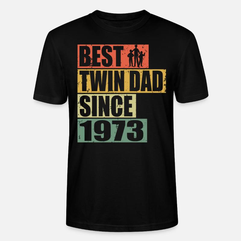 Zwillinge Vater Zwillingsvater seit 1973 - Stanley/Stella Unisex Bio-T-Shirt CRAFTER - Schwarz