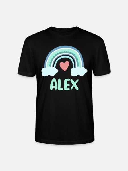 Alex Name Rainbow Baby - Stanley/Stella CRAFTER Unisex Organic T-Shirt - black