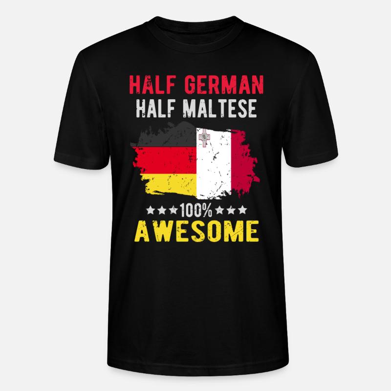 Halb Deutsch Halb Mateser - Stanley/Stella Unisex Bio-T-Shirt CRAFTER - Schwarz