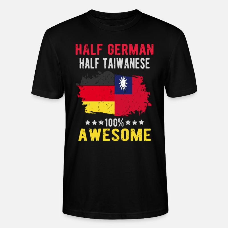 Half German half Taiwanese - Stanley/Stella CRAFTER Unisex Organic T-Shirt - black