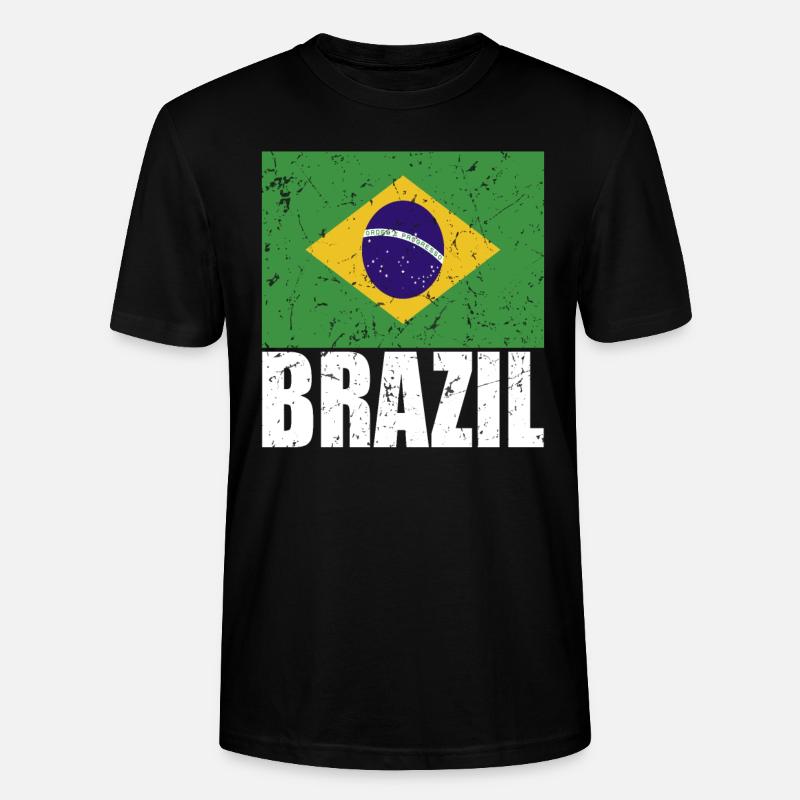 Drapeau du Brésil - T-shirt bio CRAFTER Stanley Stella Unisexe - noir