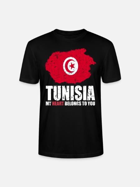 Tunisia Flag - Stanley/Stella CRAFTER Unisex Organic T-Shirt - black