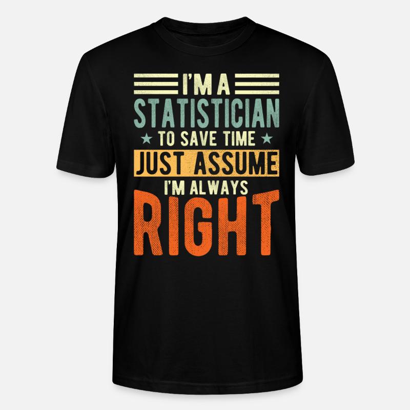 Statisticien - T-shirt bio CRAFTER Stanley Stella Unisexe - noir