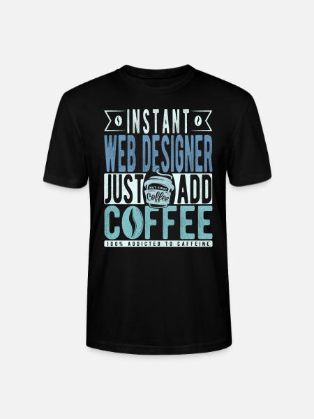 Webdesigner Coffee Quote - Stanley/Stella CRAFTER Unisex Organic T-Shirt - black