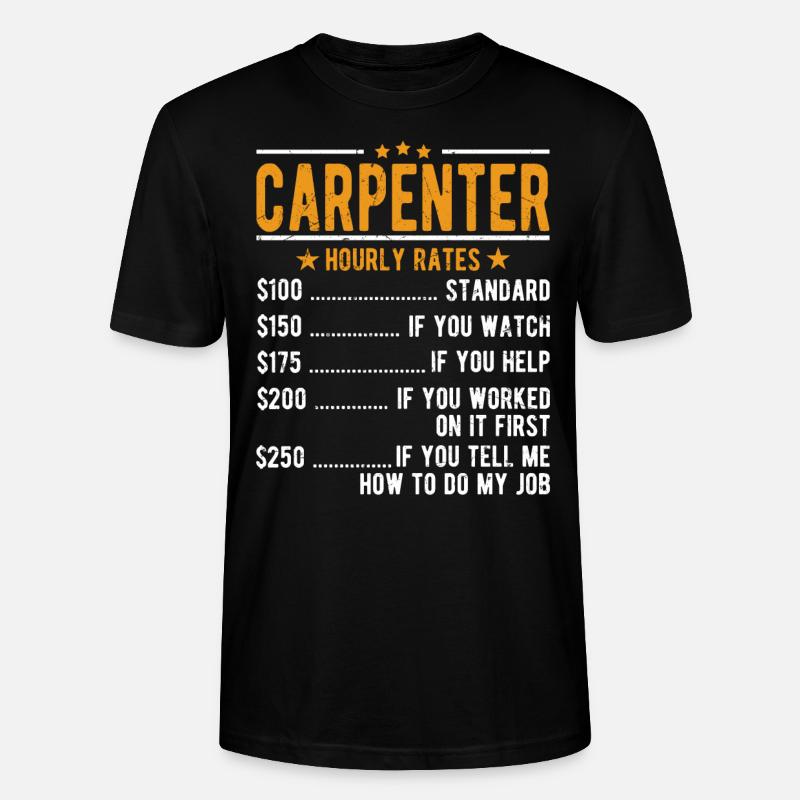 Carpenter hourly wage - Stanley/Stella CRAFTER Unisex Organic T-Shirt - black