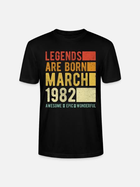 Birthday March 1982 - Stanley/Stella CRAFTER Unisex Organic T-Shirt - black