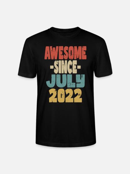 2022 July Birthday Retro - Stanley/Stella CRAFTER Unisex Organic T-Shirt - black