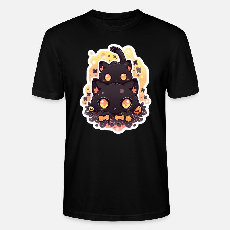 Chat Anime Chat Noir - T-shirt bio CRAFTER Stanley Stella Unisexe - noir