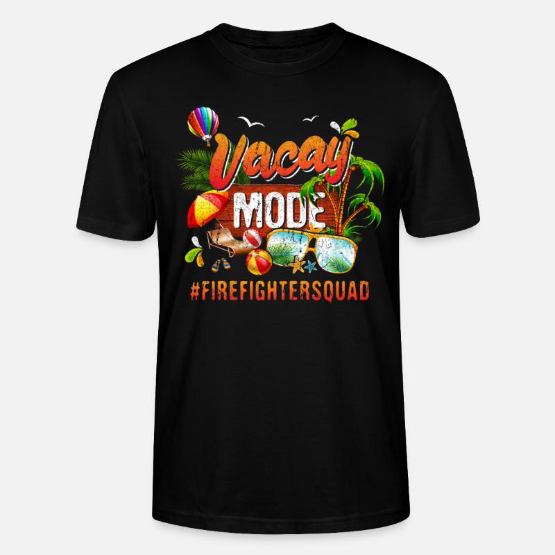 Firefighter Vacation Group #Firefightersquad - Stanley/Stella CRAFTER Unisex Organic T-Shirt - black