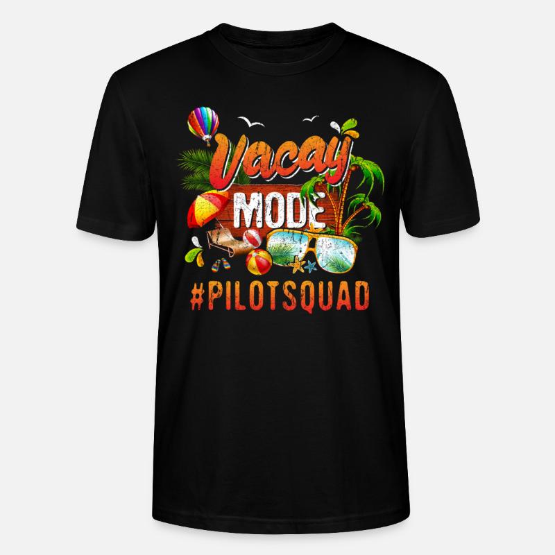 Groupe de vacances pilote #Pilotsquad - T-shirt bio CRAFTER Stanley Stella Unisexe - noir