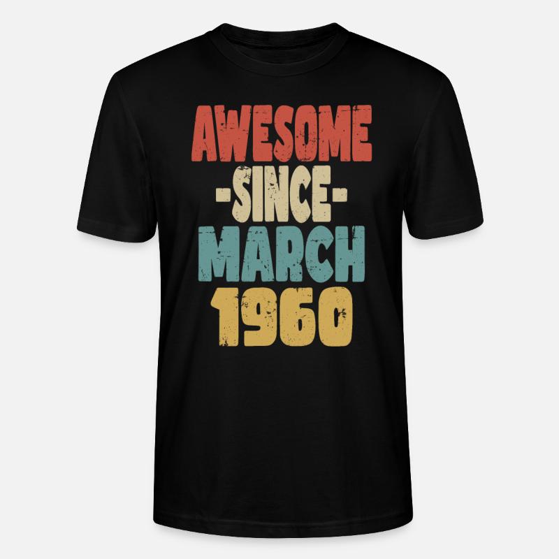 Génial mars 1960 - T-shirt bio CRAFTER Stanley Stella Unisexe - noir