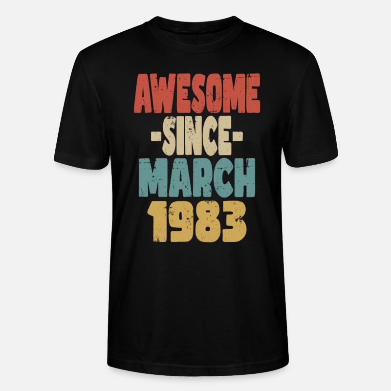 Génial mars 1983 - T-shirt bio CRAFTER Stanley Stella Unisexe - noir